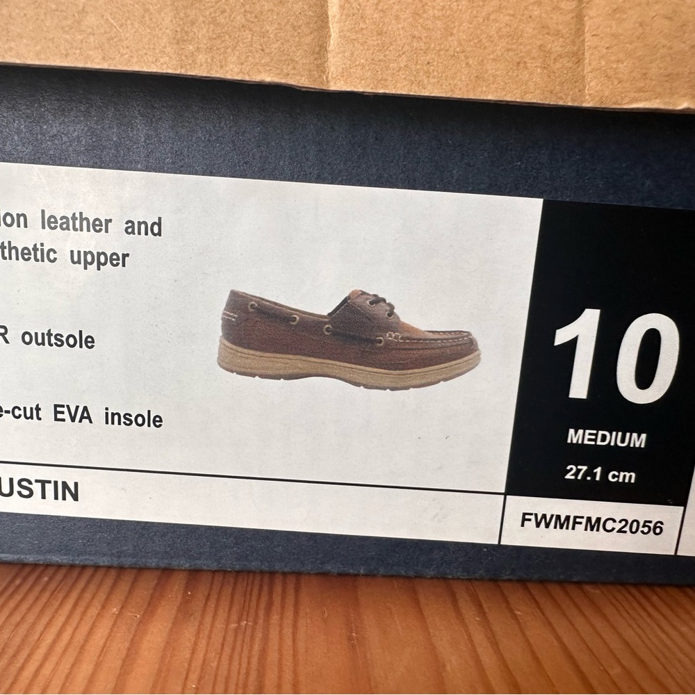Magellan Outdoors Brown Leather Boat Shoes with EVA Insole